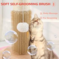Griffoir pour chat moderne et écologique, robuste, en corde de sisal naturelle, avec jouet interactif à balle, emballé en carton, pour chats de salon