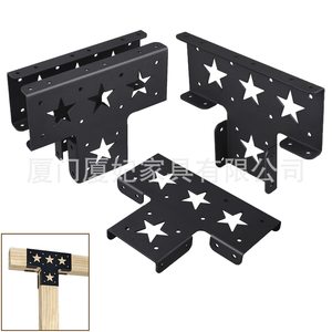 Support d'angle pour gazebo, extension à 3 voies, support en T, acier au carbone noir, kit de renforcement durable pour poutre en bois - Product Image 3