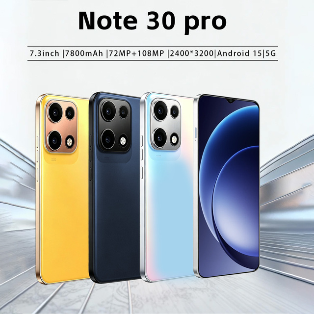 Note30 Pro 5G Smartphone 16GB+1TB 108MP 7800mAh Android 15 Unlocked Dual SIM Global Market Phone
