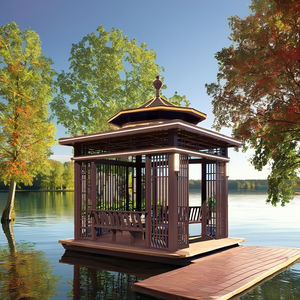 Pavillon rétro design coupe-vent en alliage d'aluminium pergola simple extérieure cour hexagonale personnalisée pavillon ornemental - Product Image 4