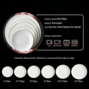 卸売セラミックディナープレート印刷 8インチ 10インチ ホワイト カスタム磁器セラミックフードプレート 家庭用 レストラン パーティー用 - Product Image 5