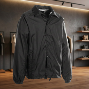 Men's Black <b>Waterproof</b> Shirt <b>Jacket</b> Regular Fit Turn-down Collar Casual Polyester Autumn Wear - Product Image 3