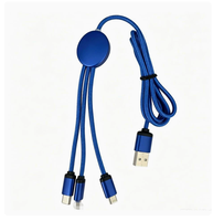 Câble de charge rapide 3-en-1 tressé coloré, compatible avec Type C pour smartphone, personnalisable avec logo, idéal comme cadeau - Vente Flash