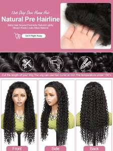 Peluca de Cabello Humano Natural Indio con Encaje Frontal 13x6, 40 Pulgadas, Rizado Birmano Ondulado Profundo, 250 <span class=keywords><strong>Destiny</strong></span> HD, Sin Pegamento, para Mujeres - Product Image 5