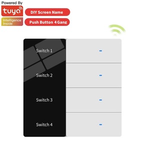 Nuevo Diseño Interruptor Inteligente Tuya de 2 Ganglios con Pantalla LED y Nombre en el Panel, 600W, Placa Frontal de Cristal Dorado, Edición de Nombre de Habitación, MQTT, Home Assistant - Product Image 3