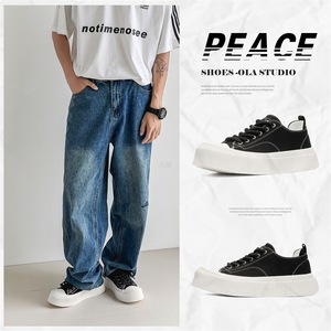 Chaussures tendance pour hommes 2026 : Nouveau style polyvalent et idéal pour les tenues décontractées. Chaussures pour hommes à semelle épaisse, chaussures en toile tendance - Product Image 2