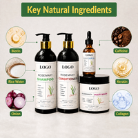 Shampooing, après-shampoing, huile capillaire, masque capillaire 3 en 1, ensemble romarin et menthe, renforce et nourrit, soin du cuir chevelu pour hommes et femmes, fabricant