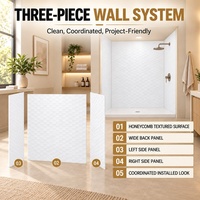 Kit mural de douche durable en SMC imperméable pour hôtels