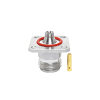 BNC Enchufe Macho Soldadura Recto 4 Agujero Brida Montaje Panel Conector de mamparo Rf