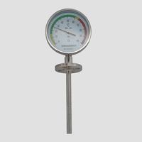 150mm Full Stainless Steel Bimetal Dial Thermometer Flange Mount for Industrial