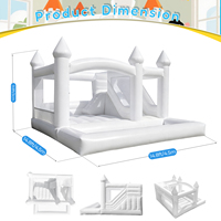 Château gonflable d'extérieur 15x15x10FT avec toboggan et piscine, souffleur inclus, idéal pour fêtes, événements commerciaux et locations