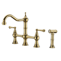 Robinet de salle de bain monocommande à montage sur plancher en laiton antique, design classique traditionnel, eau chaude/froide, avec valve à capteur céramique