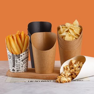 Tazza Kraft usa e getta personalizzata per Pizza da asporto patatine fritte biscotti economici prezzo di fabbrica che timbra la movimentazione - Product Image 1