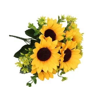 QSLH-BE012 Fabricant De Fleurs Artificielles En Gros Bouquet De Tournesol pour La Décoration Intérieure