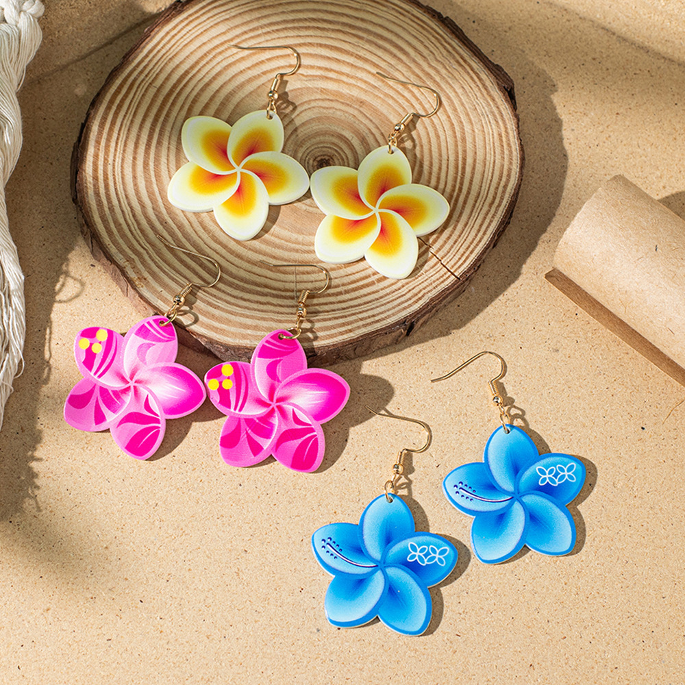 earrings fimo plumeria