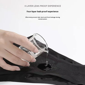 Culottes menstruelles sans couture, absorbantes, à quatre couches, anti-fuites, taille haute, à bords plats, protection post-partum contre le lochia et les règles - Product Image 3