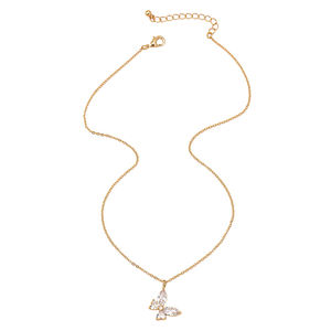 Kalung wanita liontin berlian kupu-kupu kalung berlapis emas sederhana mode kustom grosir - Product Image 6