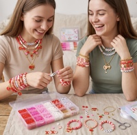 Kit de perles en argile polymère pour la Saint-Valentin, 24 compartiments, perles plates Heishi, breloques émaillées pour bracelet, collier, artisanat DIY
