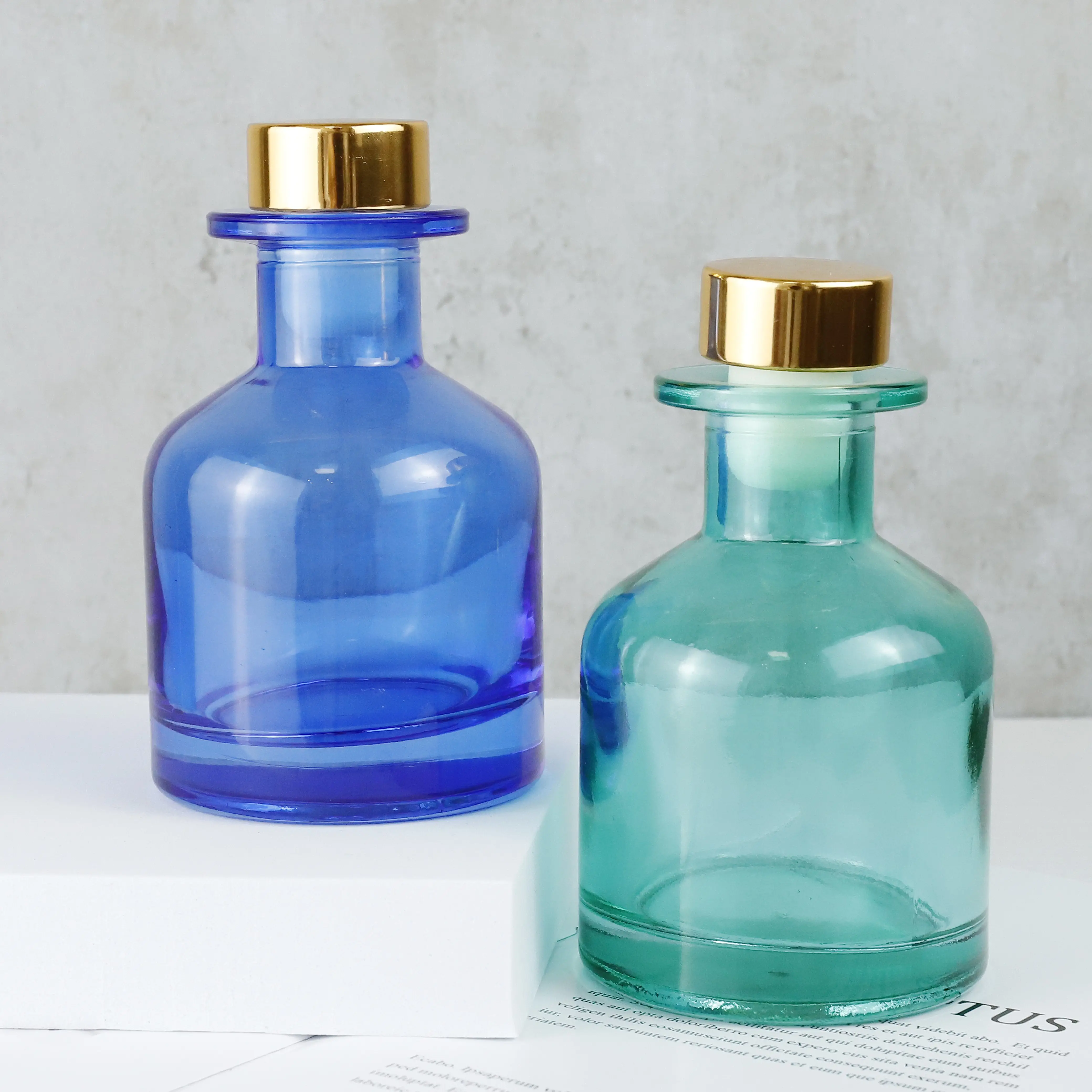S ay mat mavi 50ml silindir şekli aromaterapi hava spreyi difüzör cam şişeler