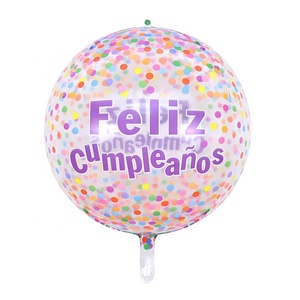 Globos de papel de aluminio con forma de <span class=keywords><strong>cubo</strong></span> de diamante para decoración, globo redondo <span class=keywords><strong>4d</strong></span> con estampado de Feliz cumpleaños, suministros para fiestas, Feliz cumpleaños, 22 pulgadas - Product Image 4
