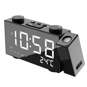 NEW mold USB rechargeable digital alarm clock with radio, alarm clock radio with projection display