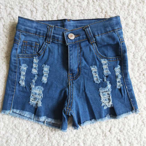 Pantalones Cortos de Mezclilla para Niñas, Transpirables, de Cintura Media, con Lentejuelas Estampadas, Color Azul - Product Image 4