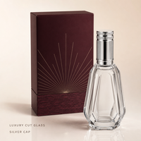 Flacon de parfum en verre découpé sur mesure, vide, avec bouchon argenté, flacon atomiseur de luxe rechargeable, vente en gros