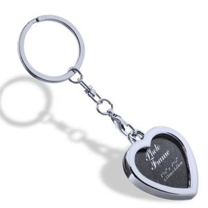 Custom <b>Heart</b>-Shaped Keychain Personalized Photo <b>Frame</b> for Couples Square Zinc Alloy Metal Love Penda Unique Keyrings - Product Image 3