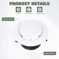 Diffuseur d'air de plafond rond moderne en plastique ABS durable Lishine pour système HVAC