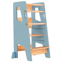 Tour d'apprentissage pour enfants en bois pliable et réglable en hauteur avec rangement pour chambre à coucher