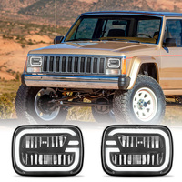 Phares LED 5x7 avec démarrage dynamique, DRL blanc, clignotant ambre, phares à faisceau scellé pour Jeep Cherokee XJ Wrangler YJ Truck