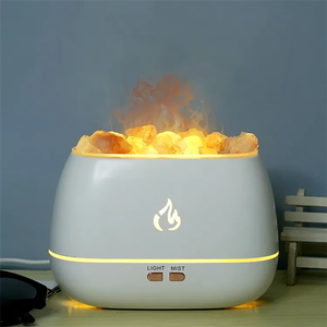 Salle de désamorçage d'huile de pierre de sel de cristal de l'<span class=keywords><strong>Himalaya</strong></span> 7 couleurs humidificateur de flamme de feu diffuseur d'huile essentielle d'arôme humidificateur d'air H2o - Product Image 3