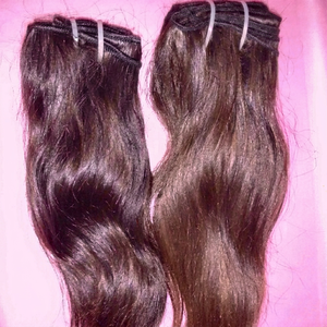 12A Grade Remy Indian Human Hair Weaving 100g <b>Machine</b> Double Weft Perm Hair Extensions All Colors No Chemicals - Product Image 1