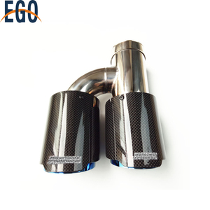 NOUVEAU H Style AK logo Double Embout d'échappement en fibre de carbone Embout de silencieux en acier inoxydable pour Audi A4 A5 A6 A7 Modifié à <span class=keywords><strong>B8</strong></span> S4 S5 S6 S7 - Product Image 3