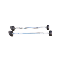 Équipement de fitness de gymnastique commerciale 20kg-50kg ensemble d'haltères à boucle droite fixe pour le matériel en caoutchouc d'entraînement de musculation