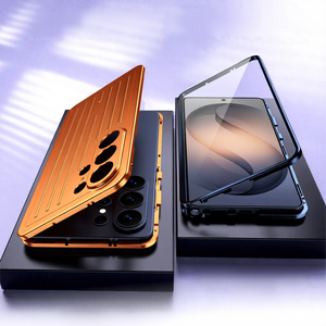 Étui magnétique en alliage d'aluminium pour <span class=keywords><strong>Samsung</strong></span> S26 Ultra avec verre trempé intégré, protection intégrale à 360°, style <span class=keywords><strong>valise</strong></span> - Product Image 2