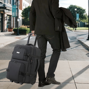 Oxford Cloth Trolley Case <b>Large</b> Capacity <b>Black</b> Business Travel <b>Backpack</b> With Wheels And Zipper Closure Spring 2026 - Product Image 5