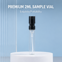 Mini flacons d'échantillons de parfum en verre transparent de 2 ml, atomiseur vide avec pompe pour les voyages