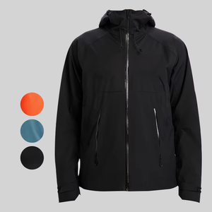 Chaqueta de senderismo personalizada al por mayor para hombre, con capucha, cortavientos, impermeable, con cremallera, de poliéster, para exteriores. - Product Image 5