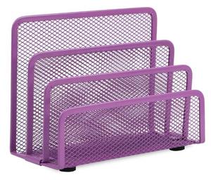 Desk Mail <b>Organizer</b> <b>File</b> Holder Letter Sorter with 3 Vertical Upright Metal Mesh Paper <b>Organizer</b> for Home Office Desktop Purple - Product Image 1