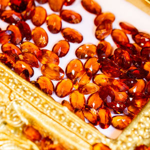 Piedra preciosa suelta natural naranja granate ovalada 4*6mm espesartina suelta para joyería Fabricación de piedra desnuda - Product Image 2