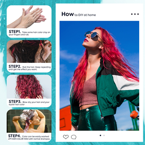 Kem nhuộm tóc OEM/ODM, nhuộm tóc tạm thời tức thì, Tinte De Pelo 9 màu, thuốc nhuộm tóc tức thì dạng sáp đất sét để tự làm - Product Image 5