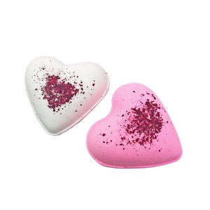 개인 상표 도매 유기농 천연 성분 목욕 폭탄 하트 모양 홈 스파 사용을위한 탄산 편안한 보습 - Product Image 3