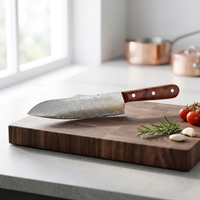 Couteau de chef Yangjiang forgé à la main en acier Damas, manche en bois massif, couteau à fruits moderne et minimaliste, hachoir forgé, couteau de cuisine