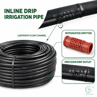 Regenstervormig groothandelsysteem voor druppelirrigatie, 16 mm PE zwarte cilindrische buis met druppelaar
