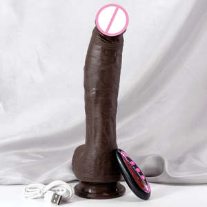 Jouet pour adultes en silicone liquide bleu, doux, imperméable IPX7, écologique, portable, fonction de chauffage, gode pour point G féminin - Product Image 1