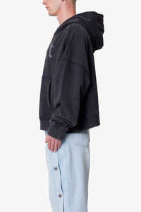 Sudadera con Capucha para Hombre, Estilo Holgado, Lavado Ácido Intenso, Apliques de Pedrería con Texto 'Saints & Sinners', 100% Algodón - Product Image 3