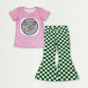 Conjunto de 2 Piezas RTS Saint Patrick Lucky Girl, Camiseta y Pantalones de Mezclilla Acampanados para Niñas, Ropa Transpirable para Bebés y Niñas - Product Image 4