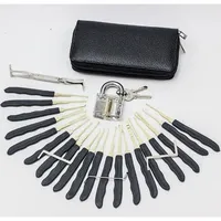 Lot de 30 Crochets de Serrure pour Serrurier, Cadenas Transparent et Ensemble d'Outils de Crocheteur