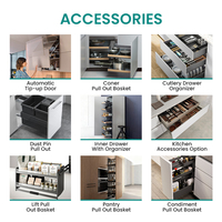 Meuble de cuisine moderne personnalisé en mélamine marron AIS 2025, armoire de cuisine en mélamine, îlot de cuisine pour appartement, mobilier de cuisine